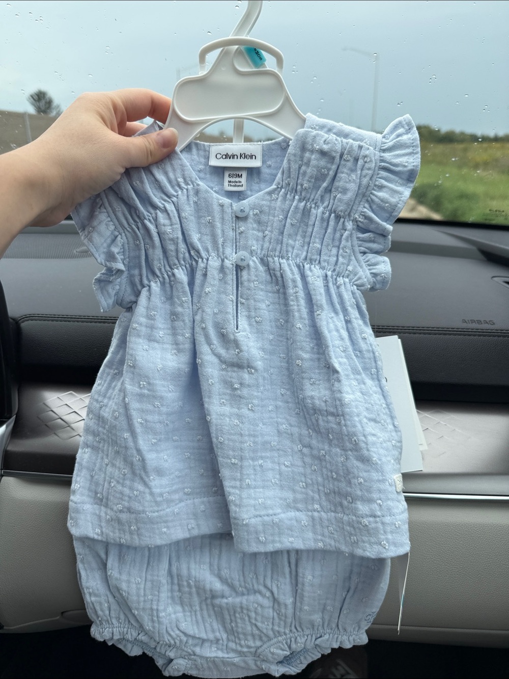 Calvin Klein Light Blue 2-Piece Ruffle Set - 6-9M